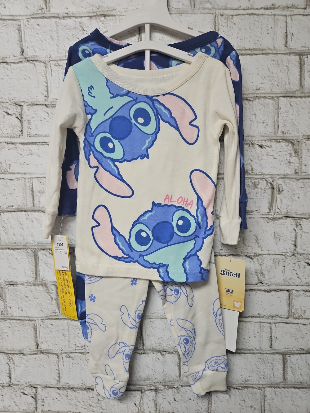 Disney Stitch 4 Piece Pajama Set Size 18 Months NWT Long Sleeve